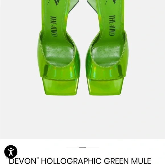The Attico Vibrant Green Wedge Mules - Picture 3 of 5